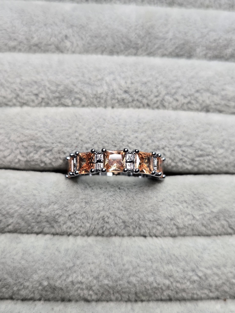 Size 8 Amber Topaz November Hematite Plated Open My Heart Bomb Party RBP8781 Rin